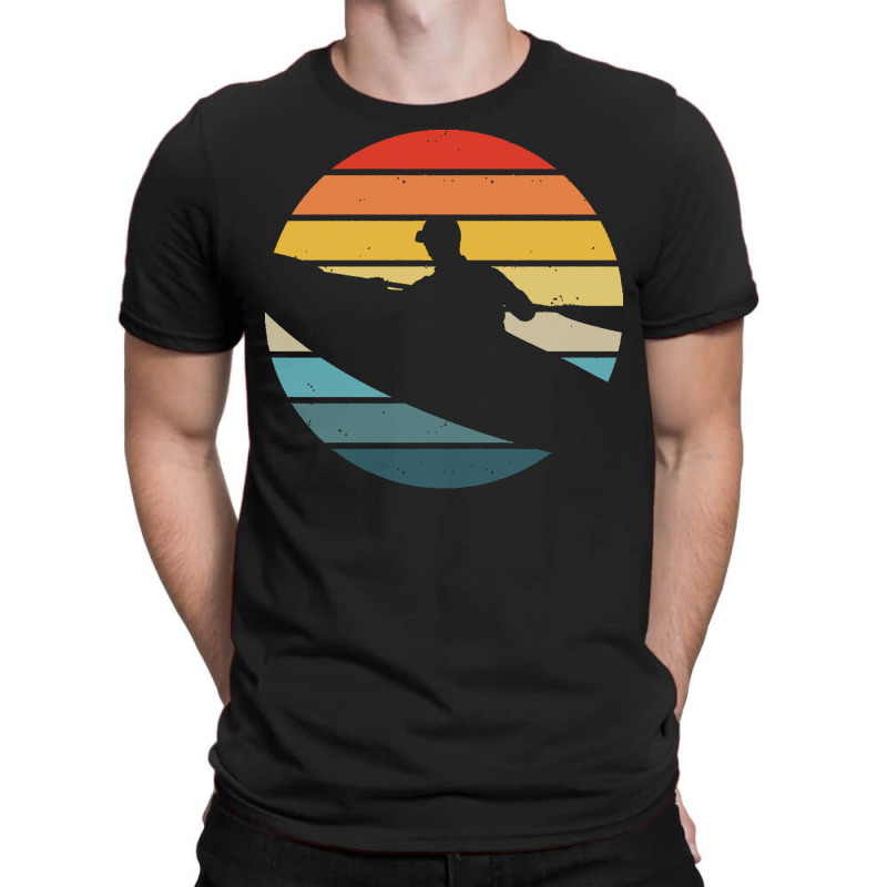 Canoe T  Shirt Canoeing Silhouette On A Distressed Retro Sunset Print T-shirt | Artistshot