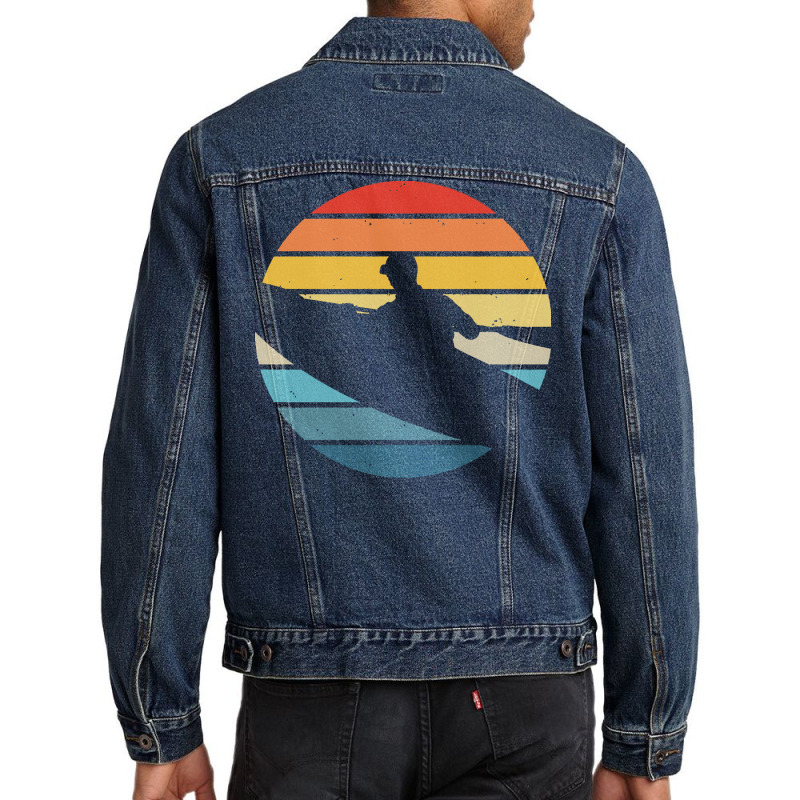 Canoe T  Shirt Canoeing Silhouette On A Distressed Retro Sunset Print Men Denim Jacket | Artistshot