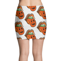 Lips With Tongue Out Pumkin Halloween Mini Skirts | Artistshot