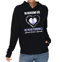 Stomach Cancer Awareness T  Shirt In November We Wear Periwinkle Stoma Lightweight Hoodie | Artistshot