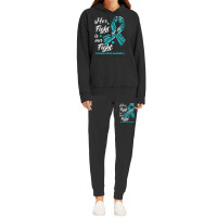 Ovarian Cancer Awareness T  Shirt Ovarian Cancer Awareness Her Fight I Hoodie & Jogger Set | Artistshot