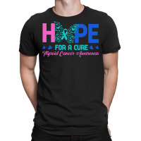 Thyroid Cancer T  Shirt Hope For A Cure Thyroid Cancer Awareness Butte T-shirt | Artistshot