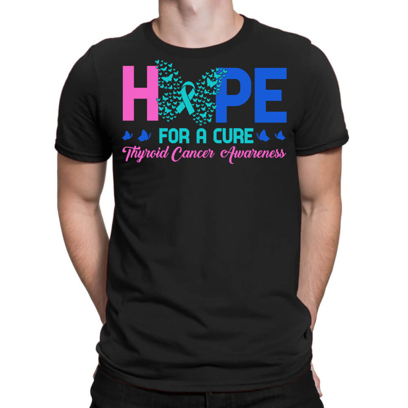 Thyroid Cancer T  Shirt Hope For A Cure Thyroid Cancer Awareness Butte T-Shirt by rico96716 | Artistshot