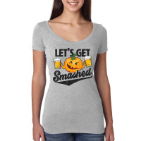 Lets Get Smashed Funny Pumpkin Beer Halloween T Shirt Women's Triblend Scoop T-shirt | Artistshot