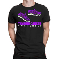 Thyroid Cancer T  Shirt Thyroid Cancer Awareness Shoes Ribbon Walk For T-shirt | Artistshot