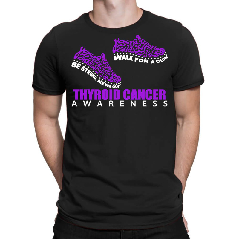 Thyroid Cancer T  Shirt Thyroid Cancer Awareness Shoes Ribbon Walk For T-Shirt by rico96716 | Artistshot