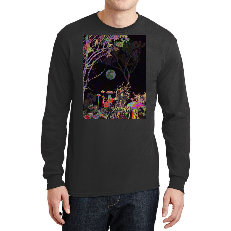 Psychedelic T  Shirt Colorful Night T  Shirt Long Sleeve Shirts | Artistshot