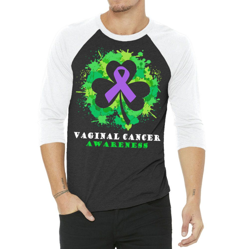 Vaginal Cancer Awareness T  Shirt Vaginal Cancer  Awareness Ribbon Sha 3/4 Sleeve Shirt by rico96716 | Artistshot