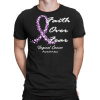 Vaginal Cancer Awareness T  Shirt Vaginal Cancer Awareness Faith Over T-shirt | Artistshot