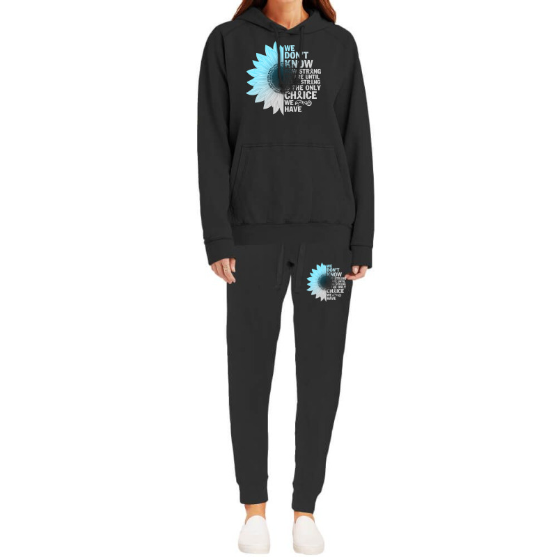 Diabetes Diabetic T21 Grey Blue Sunflower Being Strong Warrior 88 Diab Hoodie & Jogger Set | Artistshot