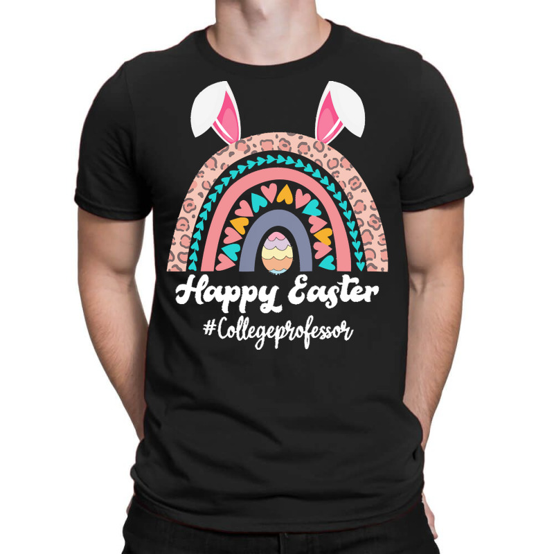 Teaching Easter Egg School Student T  Shirt Happy Easter Rainbow Leopa T-shirt | Artistshot