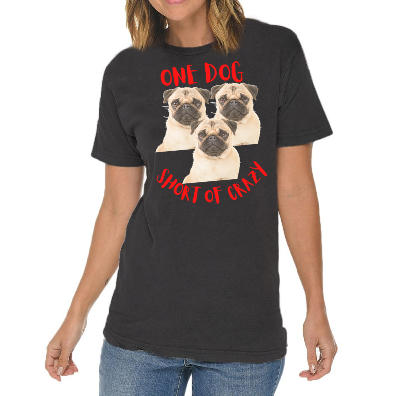 One Dog Short Of Crazy T  Shirtone Dog Short Of Crazy T  Shirt (10) Vintage T-shirt | Artistshot