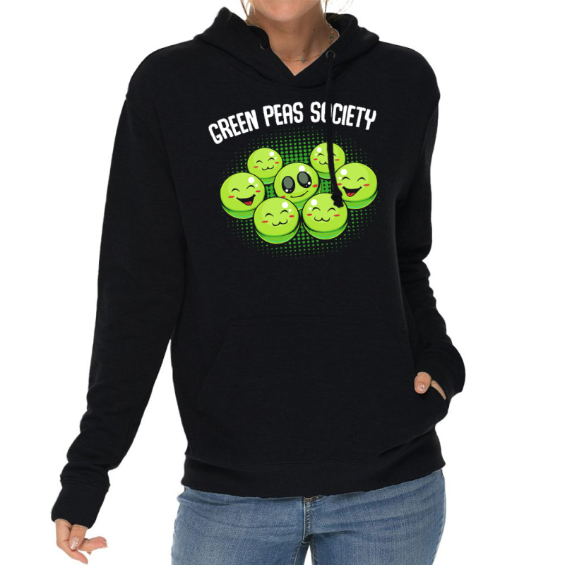 Vegetables T  Shirt Peas   Green Peas Society   Cute Kawaii Vegan Pun Lightweight Hoodie | Artistshot