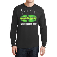 Vegetables T  Shirt Peas   I Need Peas And Quiet   Cute Sleeping Veget Long Sleeve Shirts | Artistshot