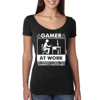 Gamer At Work Eye Contact Small Talk Currently Unavailable T Shirt Women's Triblend Scoop T-shirt | Artistshot