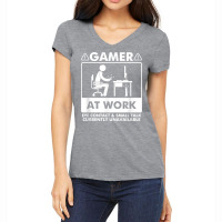 Gamer At Work Eye Contact Small Talk Currently Unavailable T Shirt Women's V-neck T-shirt | Artistshot