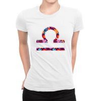 Libra Symbol Floral Ladies Fitted T-shirt | Artistshot