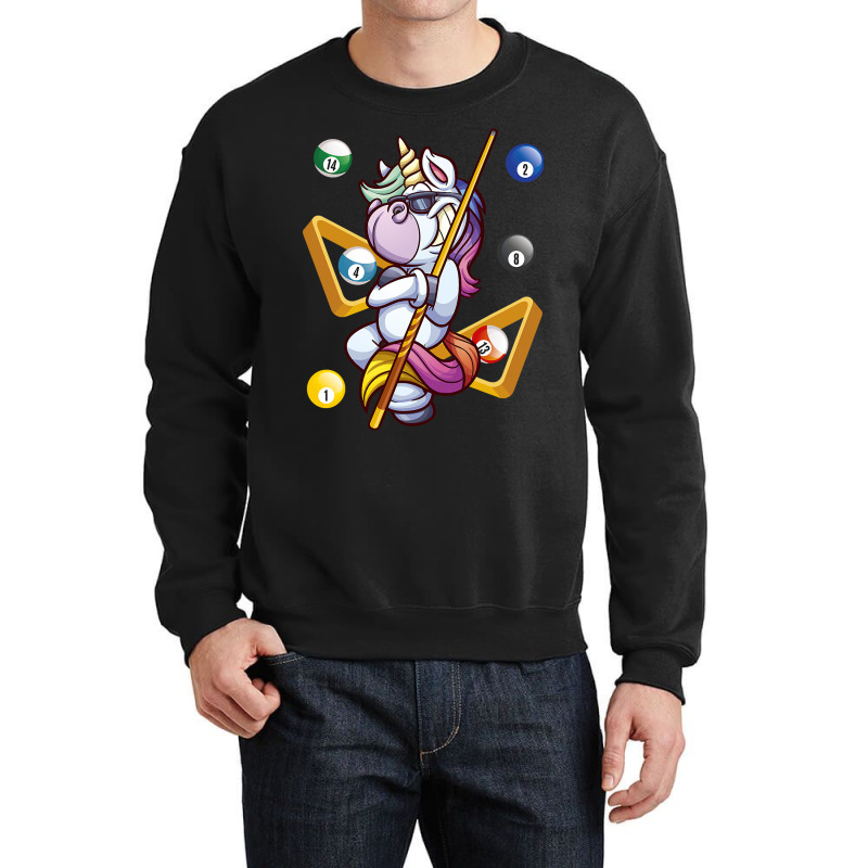 Unicorn Lover Pony Billiard Cue Ball Sports Unicorn 85 Unicorns Crewneck Sweatshirt | Artistshot