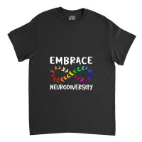 Neurodiversity Rainbow Infinity Butterfly Adhd Autism Classic T-shirt | Artistshot