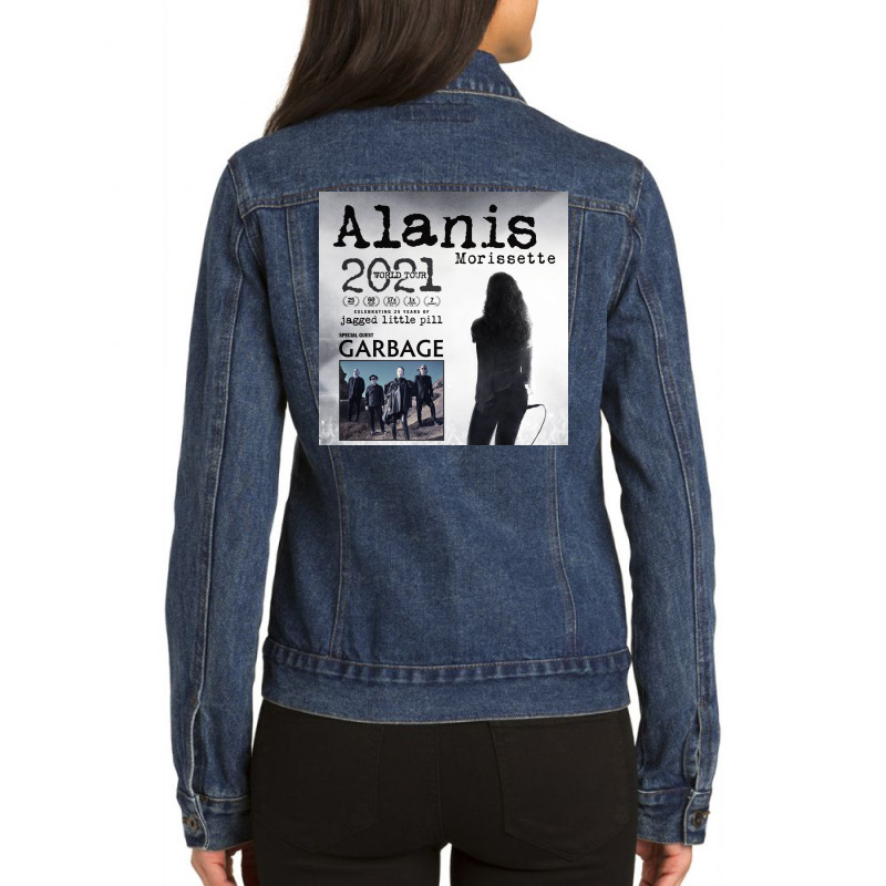 Alanis Morissette Jagged Little Pill Tour Dates 2022 Waldjinah Ladies Denim Jacket by alexanderchloe | Artistshot