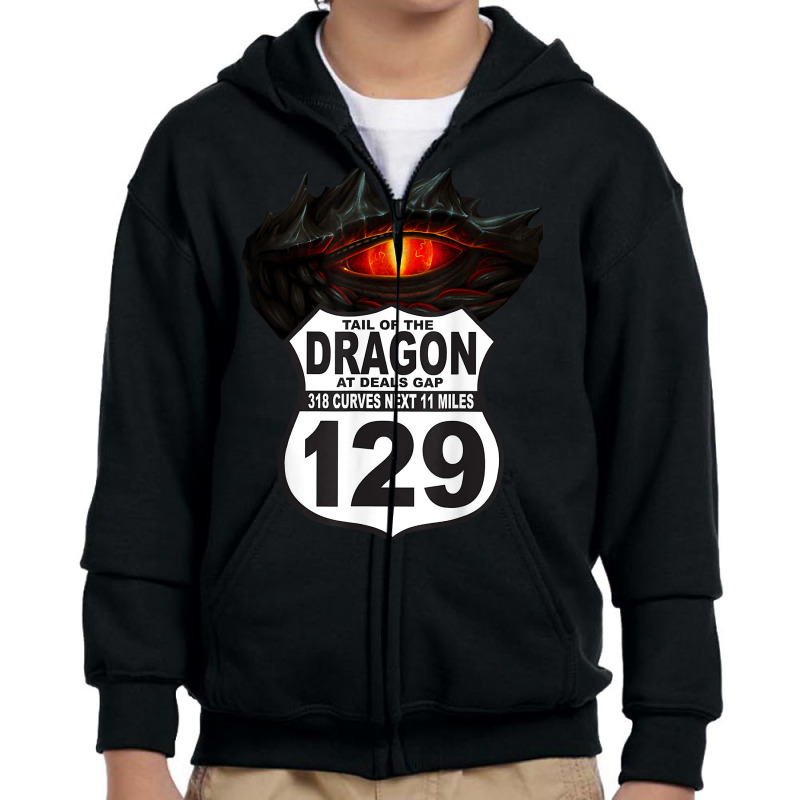 Motorcycle Highway 129 Tail The Dragon Deals Gap 318 Curves T Shirt Youth Zipper Hoodie | Artistshot