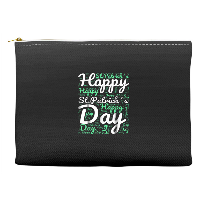 Happy St Patricks Day Wordart Accessory Pouches | Artistshot