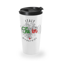 Turin Italy Road Map Art - Earth Tones Travel Mug | Artistshot