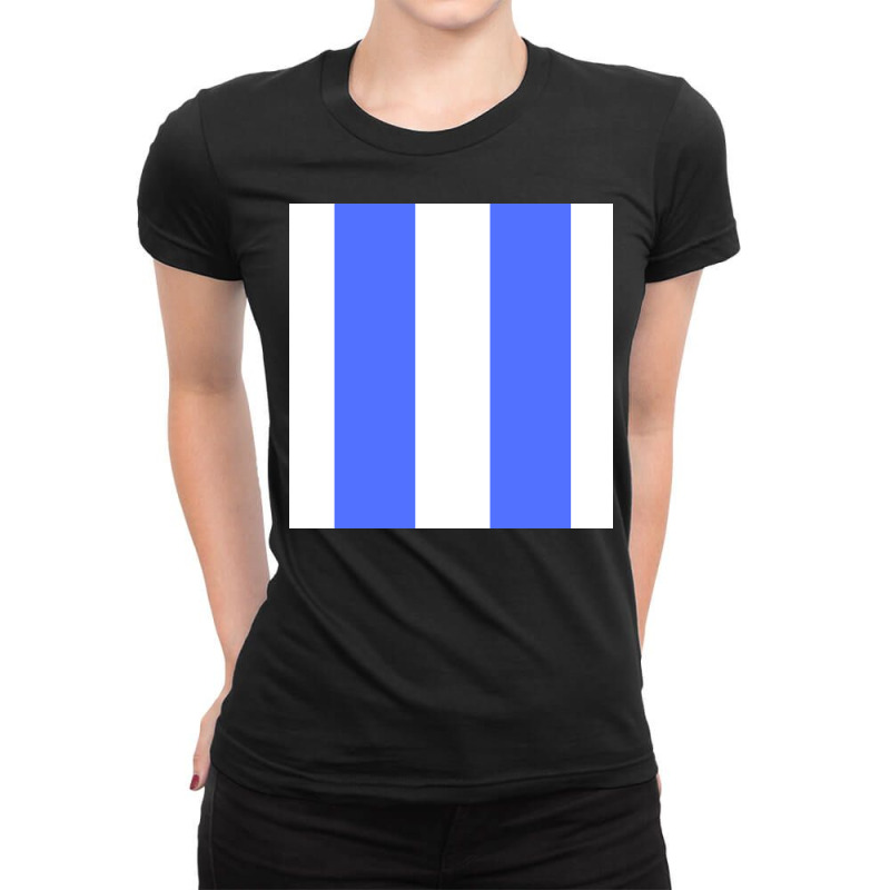 Blue Lines Art Ladies Fitted T-Shirt by American choice | Artistshot