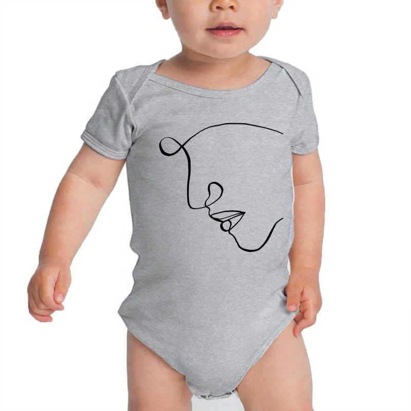 Minimal Abstract Women Face Line Art Baby Bodysuit by Doodle Intent | Artistshot