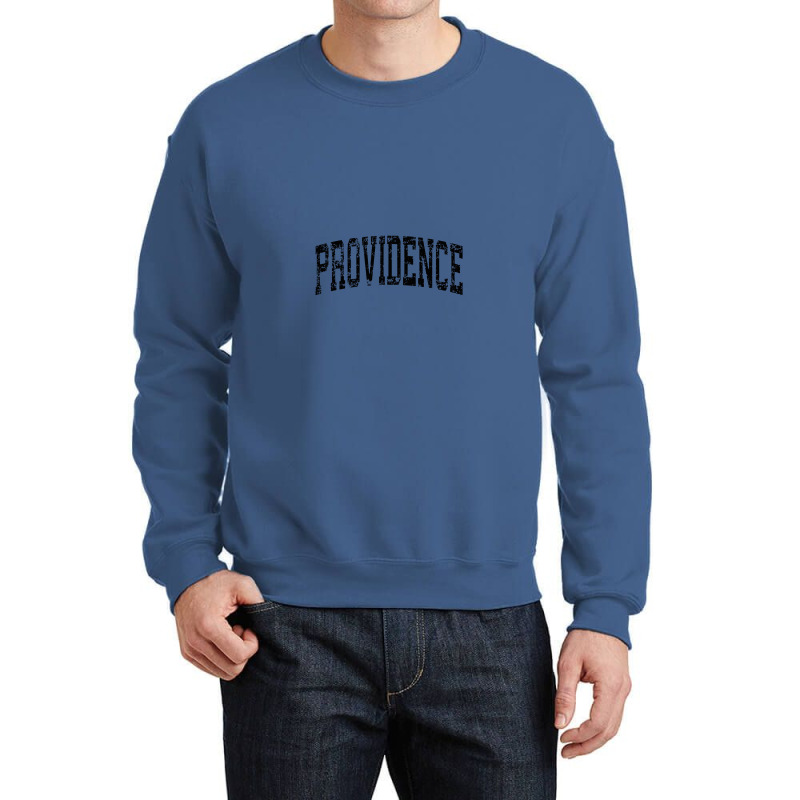 Providence Rhode Island Ri Vintage Athletic Sports Black Des Crewneck Sweatshirt by kamiatun | Artistshot