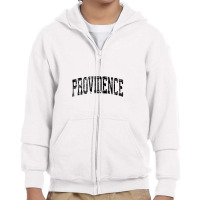 Providence Rhode Island Ri Vintage Athletic Sports Black Des Youth Zipper Hoodie | Artistshot