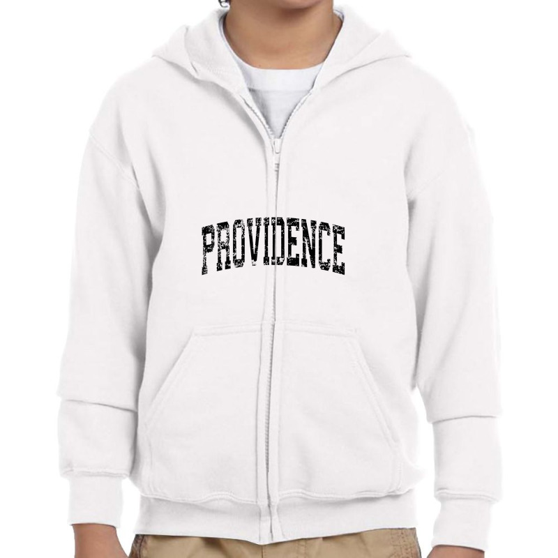 Providence Rhode Island Ri Vintage Athletic Sports Black Des Youth Zipper Hoodie by kamiatun | Artistshot