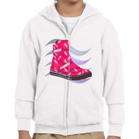 Pink Feather Shoes Youth Zipper Hoodie | Artistshot