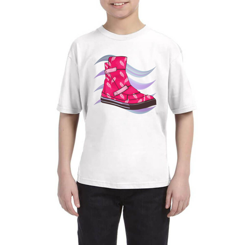 Pink Feather Shoes Youth Tee by Chiks | Artistshot