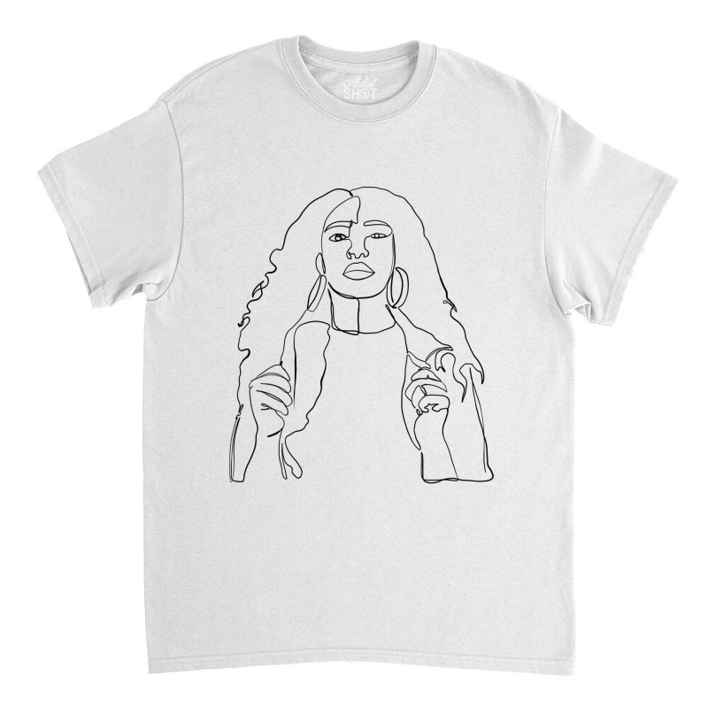 Beautiful Woman With Long Hair Classic T-shirt by Doodle Intent | Artistshot