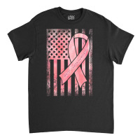 Breast Cancer American Flag Classic T-shirt | Artistshot