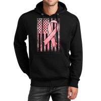 Breast Cancer American Flag Unisex Hoodie | Artistshot