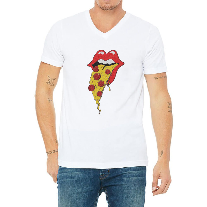 Cartoon Pizza V-neck Tee | Artistshot