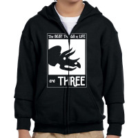 The Best Things In Life Are Three Youth Zipper Hoodie | Artistshot