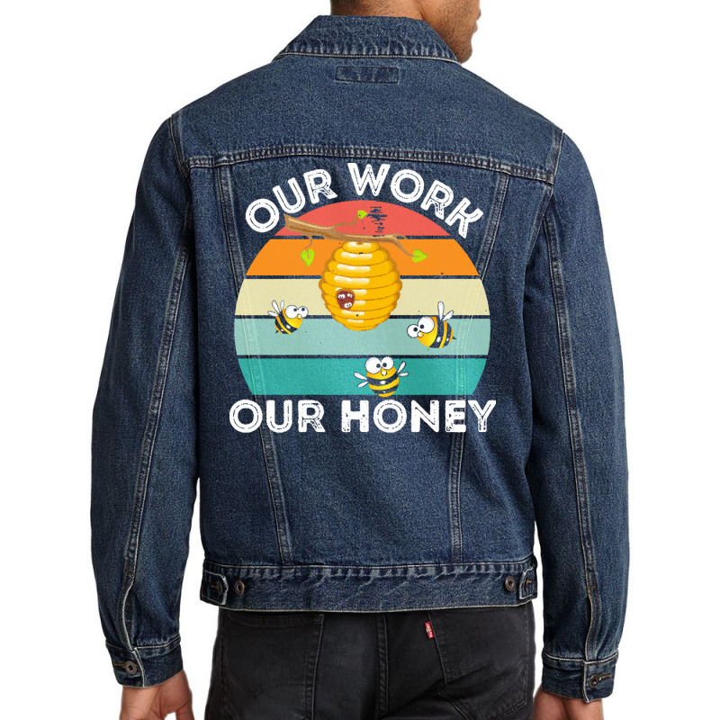 Bee Vegan T  Shirt Our Work Our Honey Bee Vegan Plantbased Funny Novel Men Denim Jacket | Artistshot