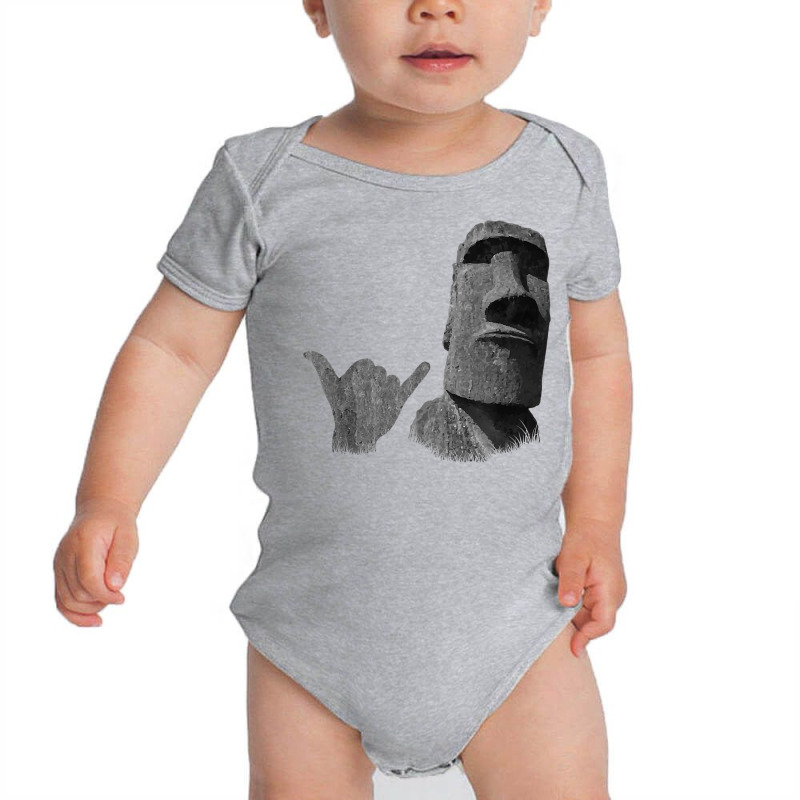 Funny Easter Island Rapa Nui Moai Statue Surfer Shaka Sign T Shirt Baby Bodysuit | Artistshot