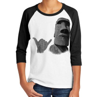 Funny Easter Island Rapa Nui Moai Statue Surfer Shaka Sign T Shirt Youth 3/4 Sleeve | Artistshot