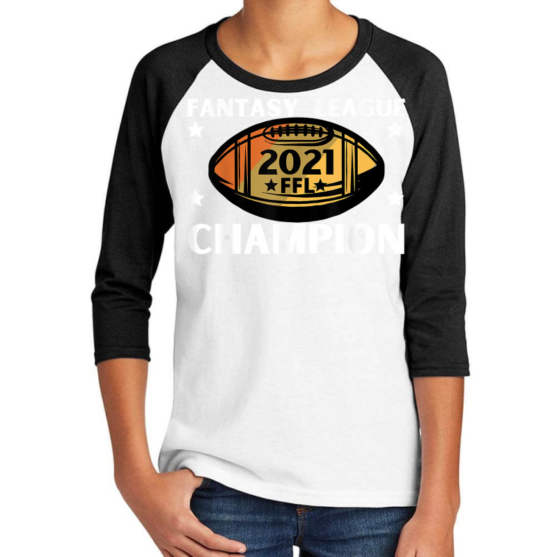 Fantasy League Champion Ffl Football 2021 Winner Vintage T Shirt Youth 3/4 Sleeve | Artistshot