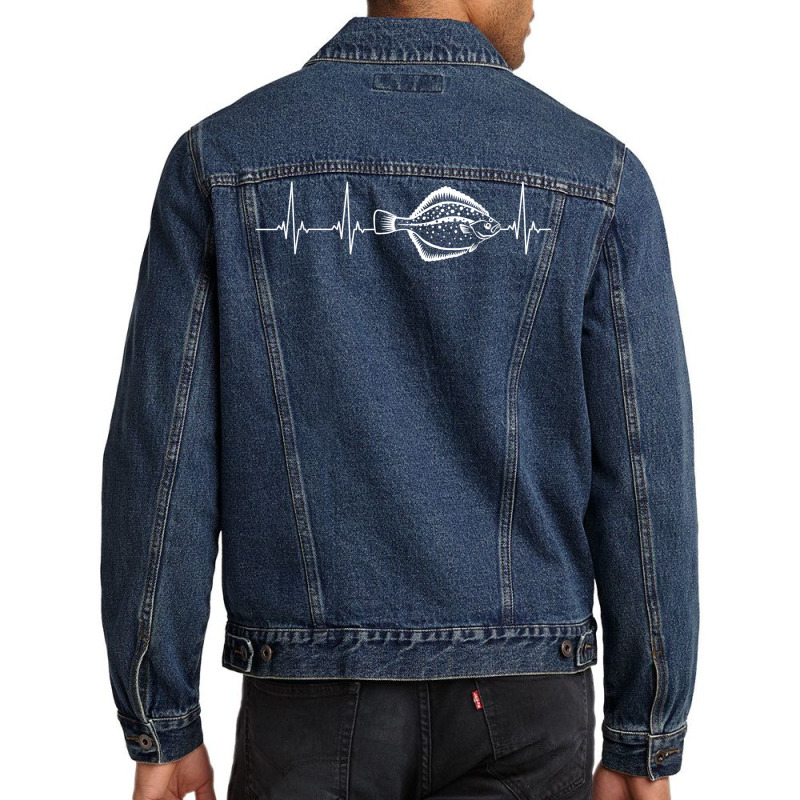 Flounder Fishing Heartbeat T Shirt Men Denim Jacket | Artistshot