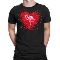 Flamingo Lovers Valentine Day Gift T  Shirt Cute Flamingo In Heart Lov T-shirt | Artistshot