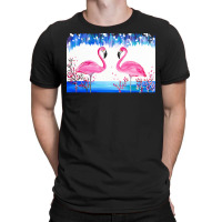 Flamingo T  Shirt Blue And Pink 4 T  Shirt T-shirt | Artistshot