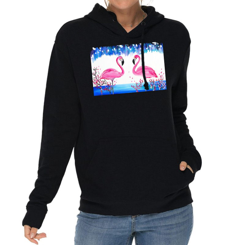 Flamingo T  Shirt Blue And Pink 4 T  Shirt Lightweight Hoodie | Artistshot