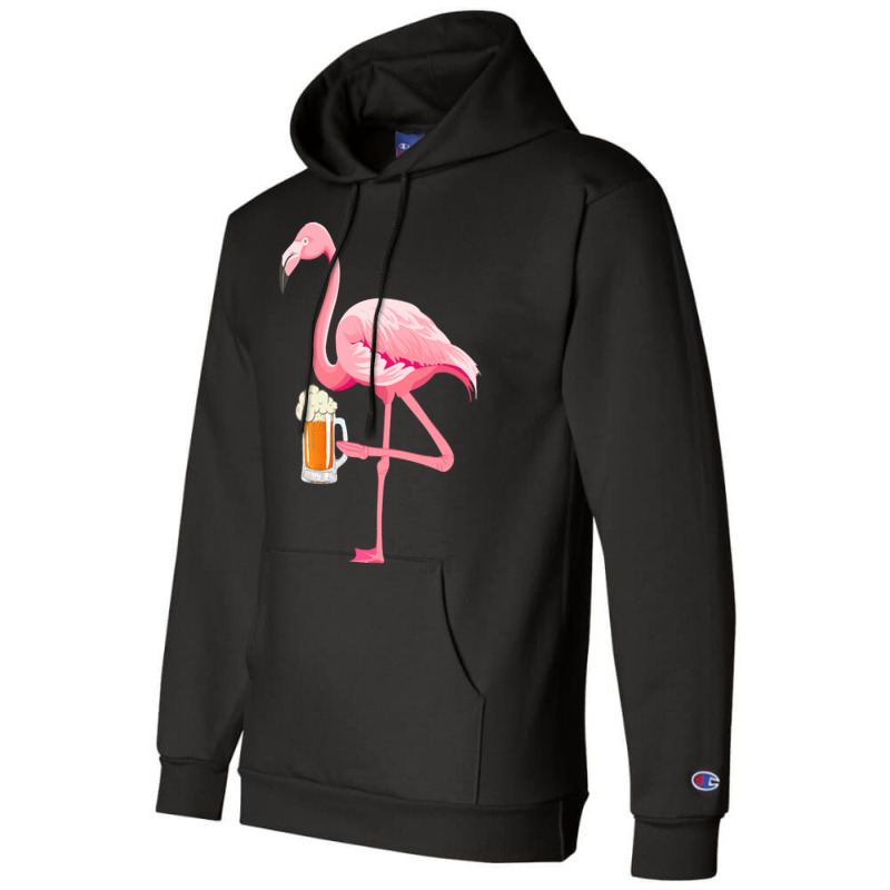 Flamingo T  Shirt Flamingo With Beer Funny T  Shirt Champion Hoodie | Artistshot