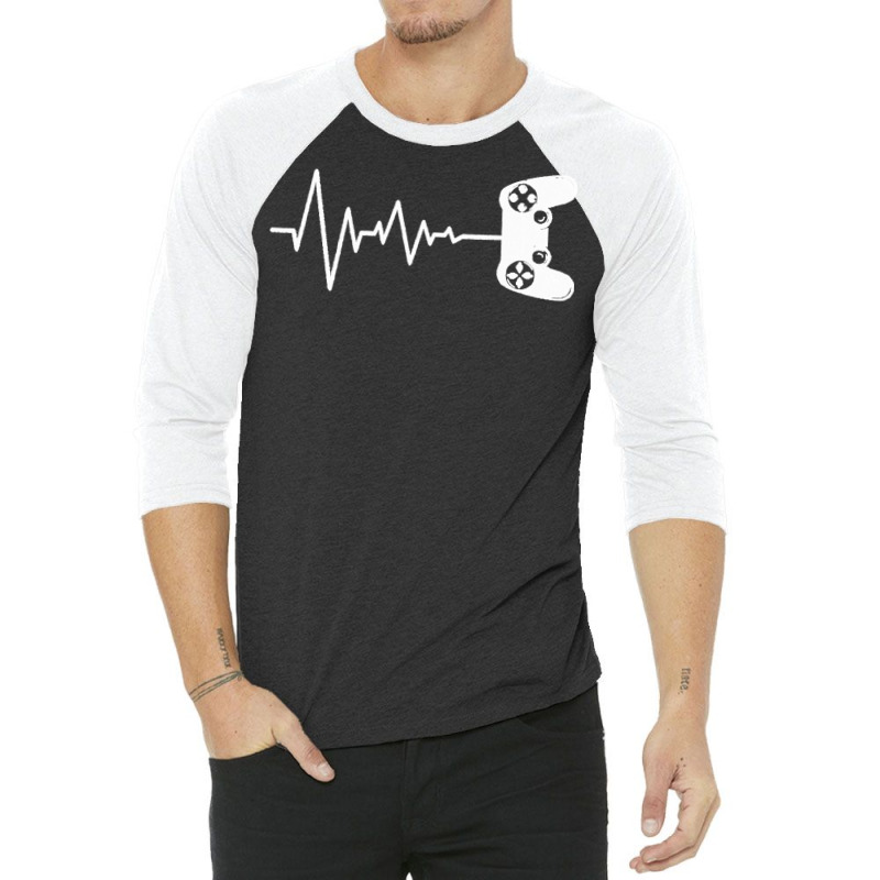 Heartbeat Gamer T  Shirtheartbeat Gamer Cool Gifts For Fathers Day Gif 3/4 Sleeve Shirt | Artistshot