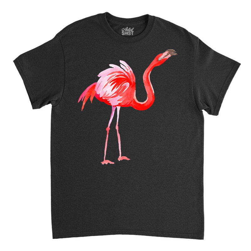 Flamingo T  Shirt Watercolor Exotic Flamingo 03 T  Shirt Classic T-shirt | Artistshot